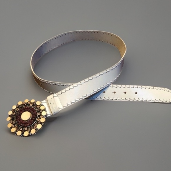 BOHO HIPPIE Bonded Leather Buckle Belt main image 6